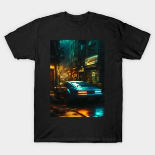 Race Car In Neon Alley T-Shirt